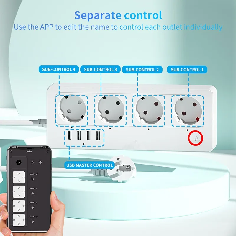 WiFi ZigBee Smart Power Strip  - огляд і ціна Smart Power Strip 4 Outlet Usb