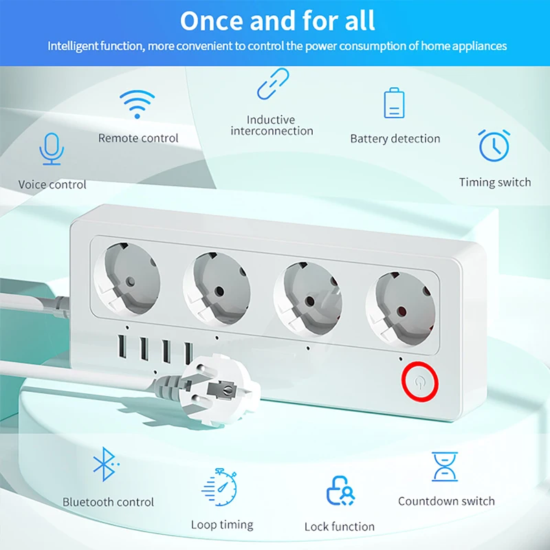 WiFi ZigBee Smart Power Strip  - огляд і ціна Smart Power Strip 4 Outlet Usb